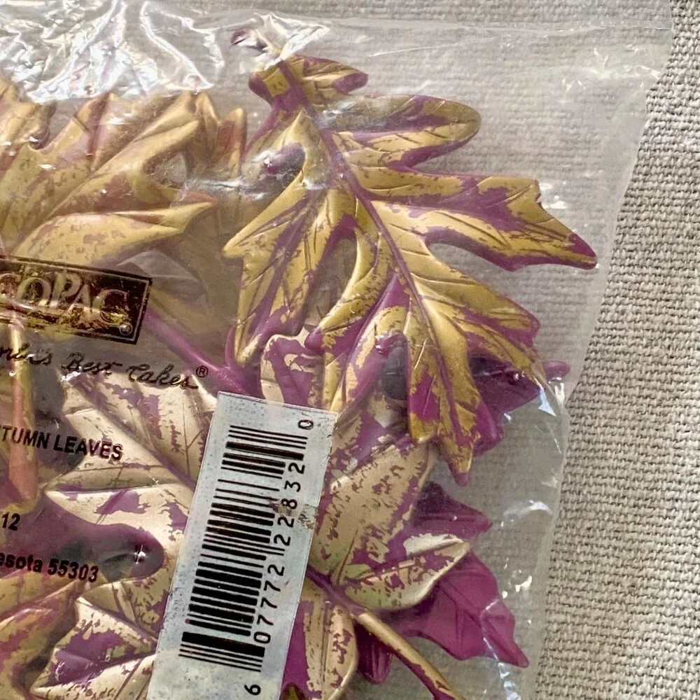 DecoPac Autumn Leaves Layon Cake Pie Leaf Decoration Fall Thanksgiving 12 Count